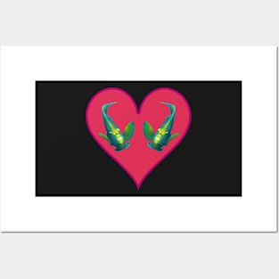 Angelfish | Pair of twins | Variation in Viva Magenta | Posters and Art